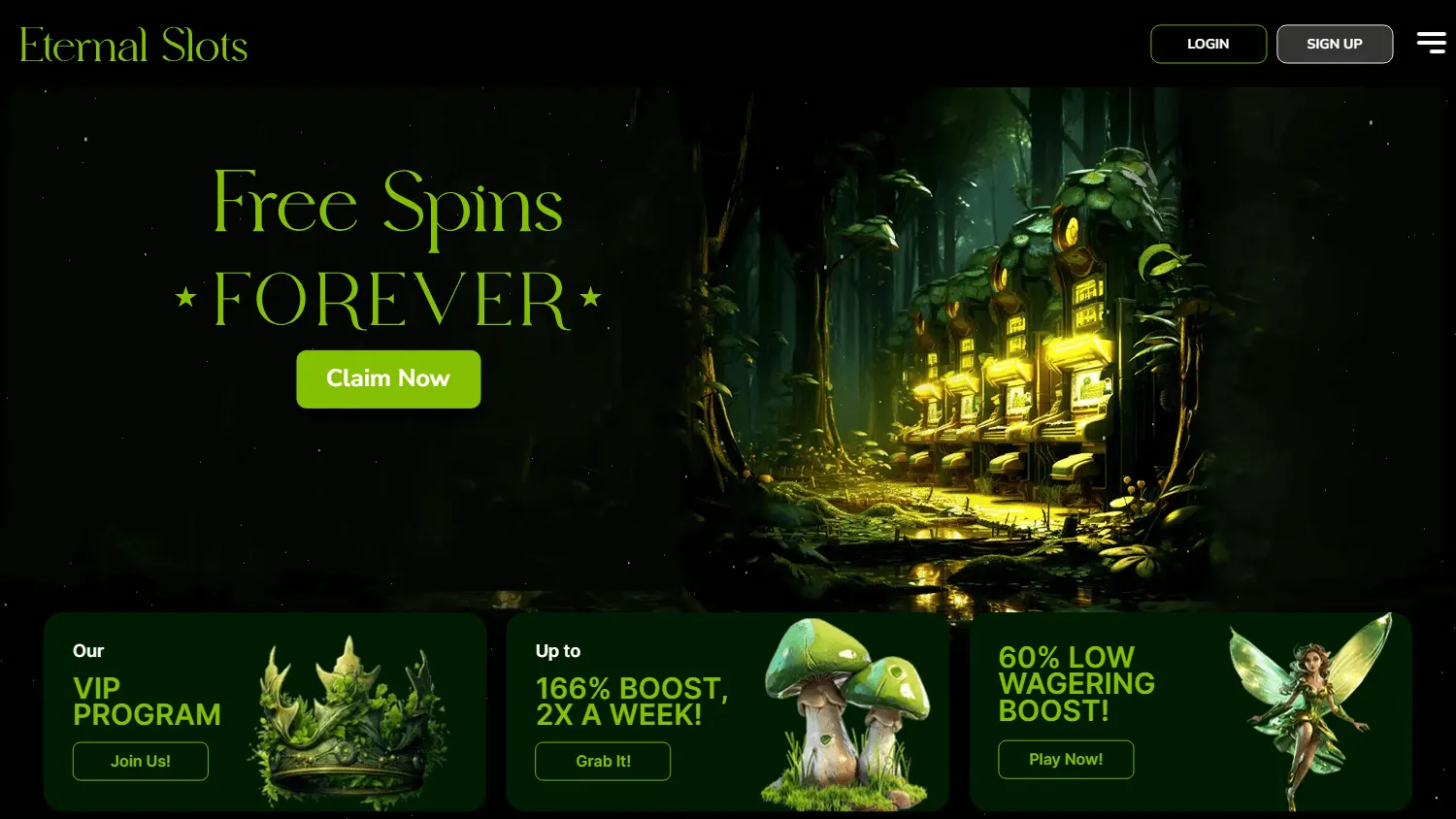 Eternal Slots Casino games on desktop